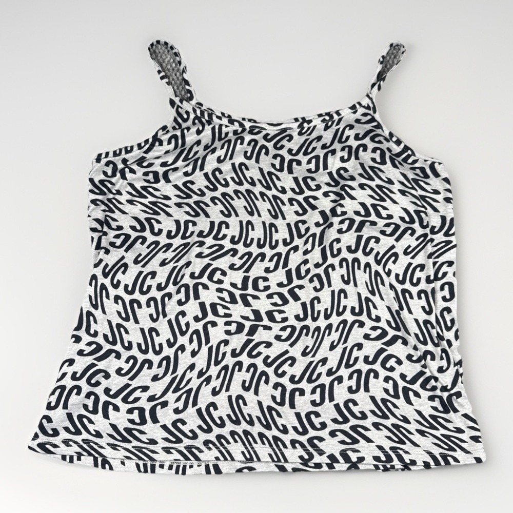 Juicy Couture Women's Tank Top Gray Large All Over Print Cami Pajama Sleepwear